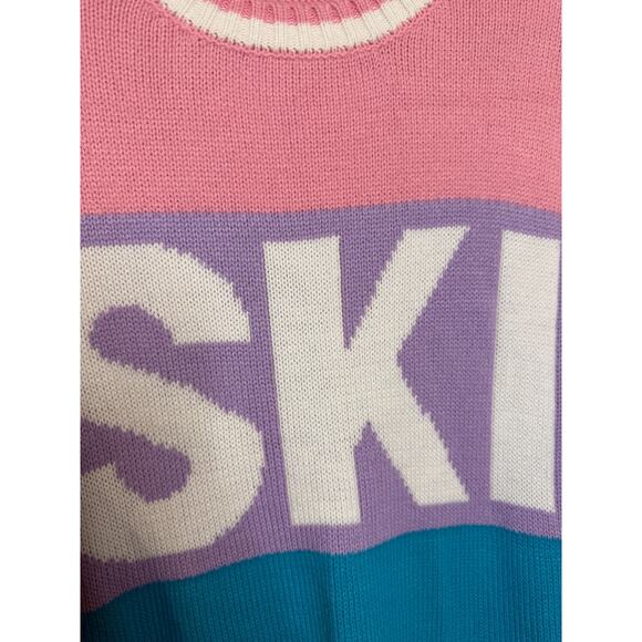Unbranded SKI Sweater Pink Purple Blue Sz XL Winter Comfy Girls Trip - Picture 5 of 6